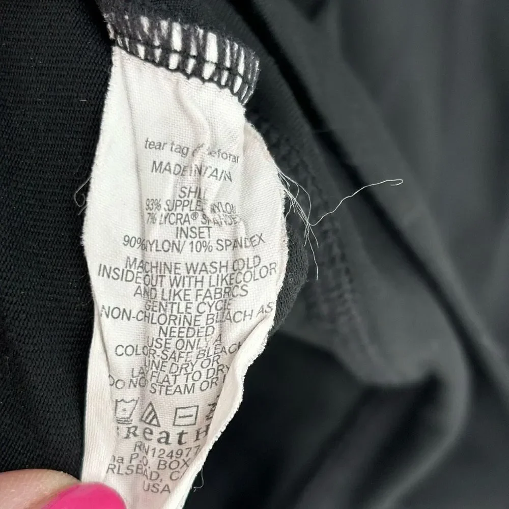 Prana Full Zip‎ High Neck Athletic Jacket Black Large